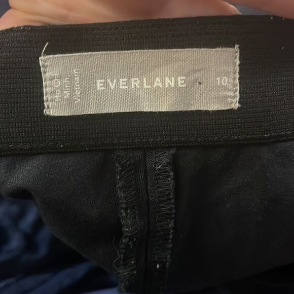 Everlane The Side Zip Stretch Cotton Pant Cropped Skinny Black 10 - Picture 7 of 8